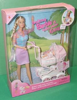 Mattel - Barbie - Walking Barbie & New Baby Sister Krissy - Doll